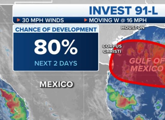 Invest 91L Has 80% Chance To Develop Into Storm; Eyes South Texas, Rio Grande Valley